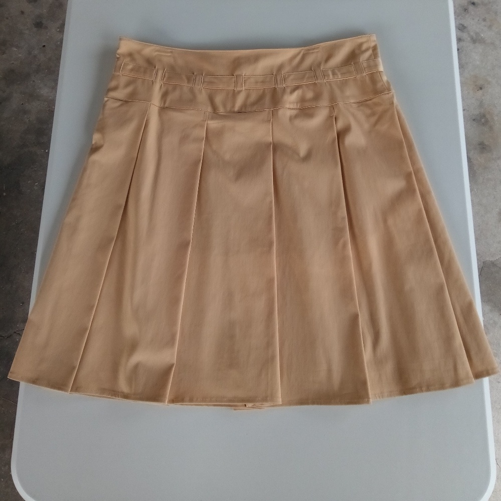 🆕 Maxime Tan Khahki Pleated Lined Skirt